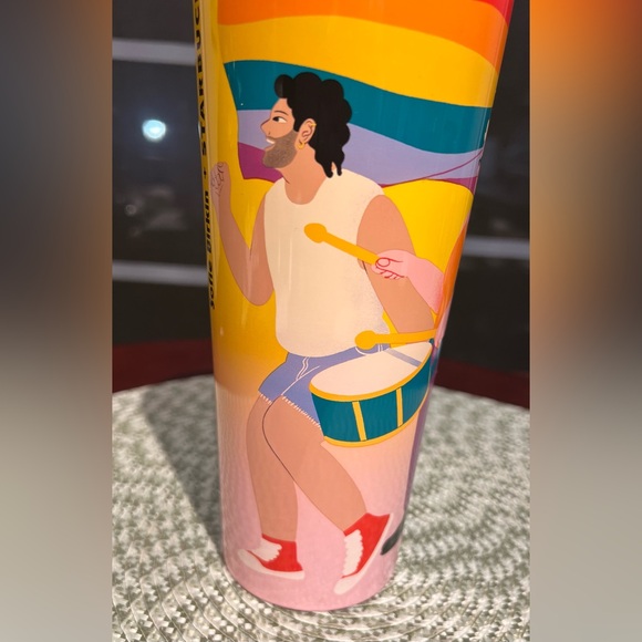 NEW Starbucks Sofie Birkin 2024 Yellow Summer Graphic "Pride Month Tumbler 24 oz - Picture 2 of 12